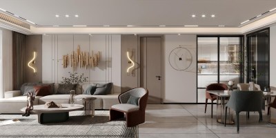 现代客餐厅3D模型下载